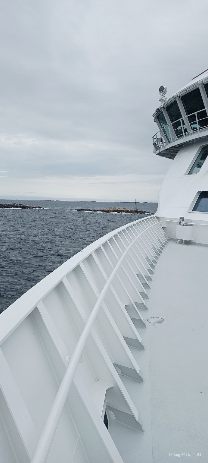 Blick auf See während der Reise nach Norwegen
